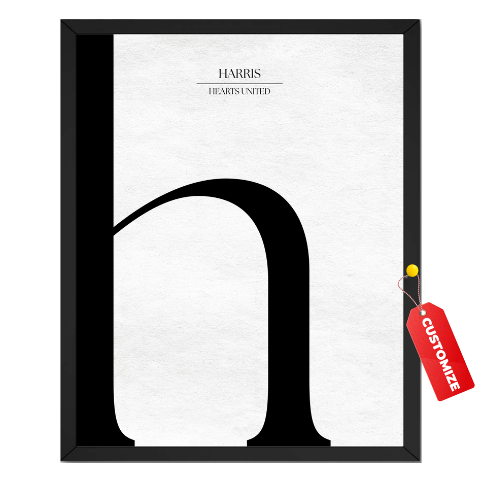 Personalized Custom Letter Print - Family Name Initial Poster