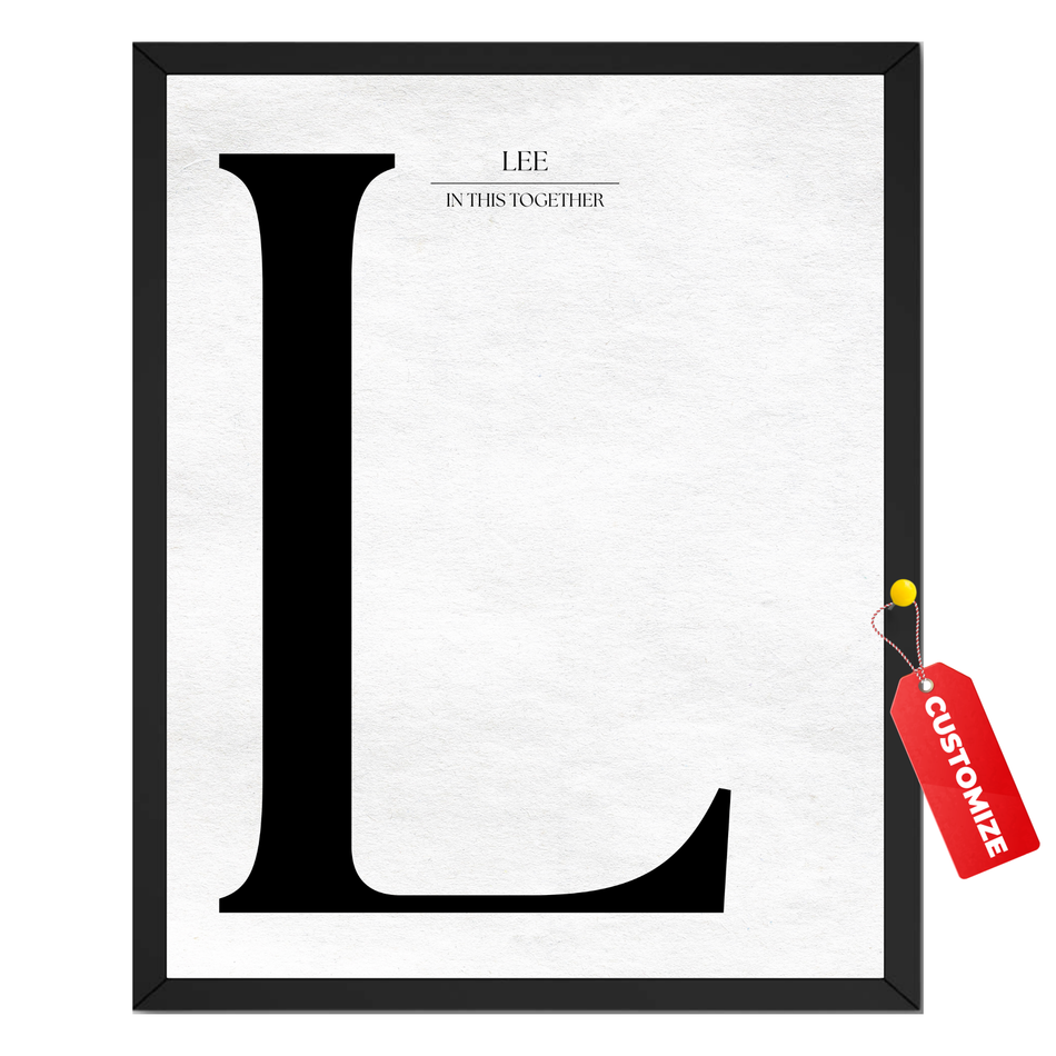 Personalized Monogram Letter Print - Custom Name Typography Poster