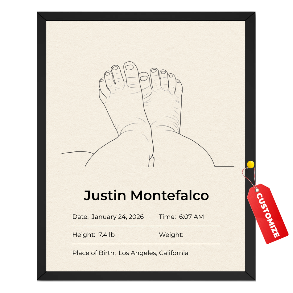 Bespoke Newborn Birth Details Keepsake | Minimalist Nursery Wall Art