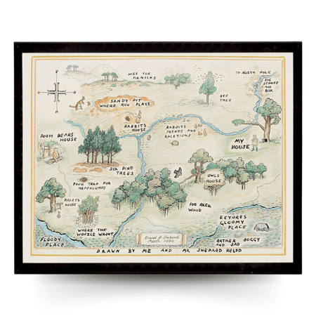 InkFlow Hundred Acre Woods Map Poster - Ideal Storybook Decor for Bedroom, Nursery, or Living Room - A Thoughtful Gift for Parents, Boys & Girls - 20x16 UNFRAMED Wall Art - Infinity Beyond Crafts