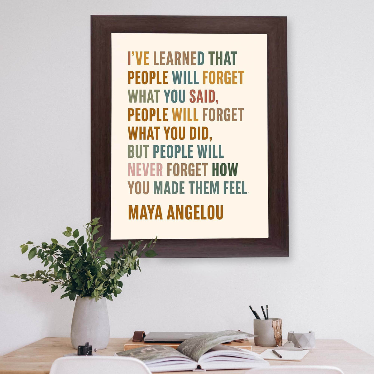 InkFlow Maya Angelou Inspirational Quote Wall Art - Motivational Print Poster for Home Décor, Living Rooms, Bedrooms, and Uplifting Spaces - 8x10 Unframed Wall Art - Infinity Beyond Crafts