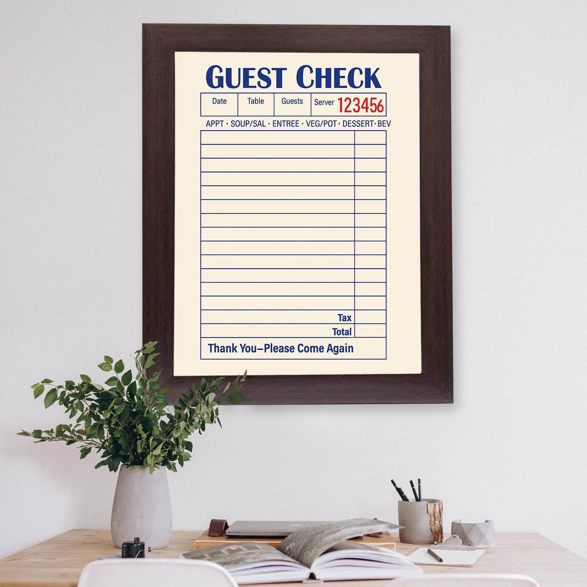 InkFlow Blank Guest Check Poster - Simple, Elegant Design for Customizable Wall Art, Perfect for Restaurants, Cafes, or Unique Home Décor and Personalized Statements - Unframed Wall Art - Infinity Beyond Crafts