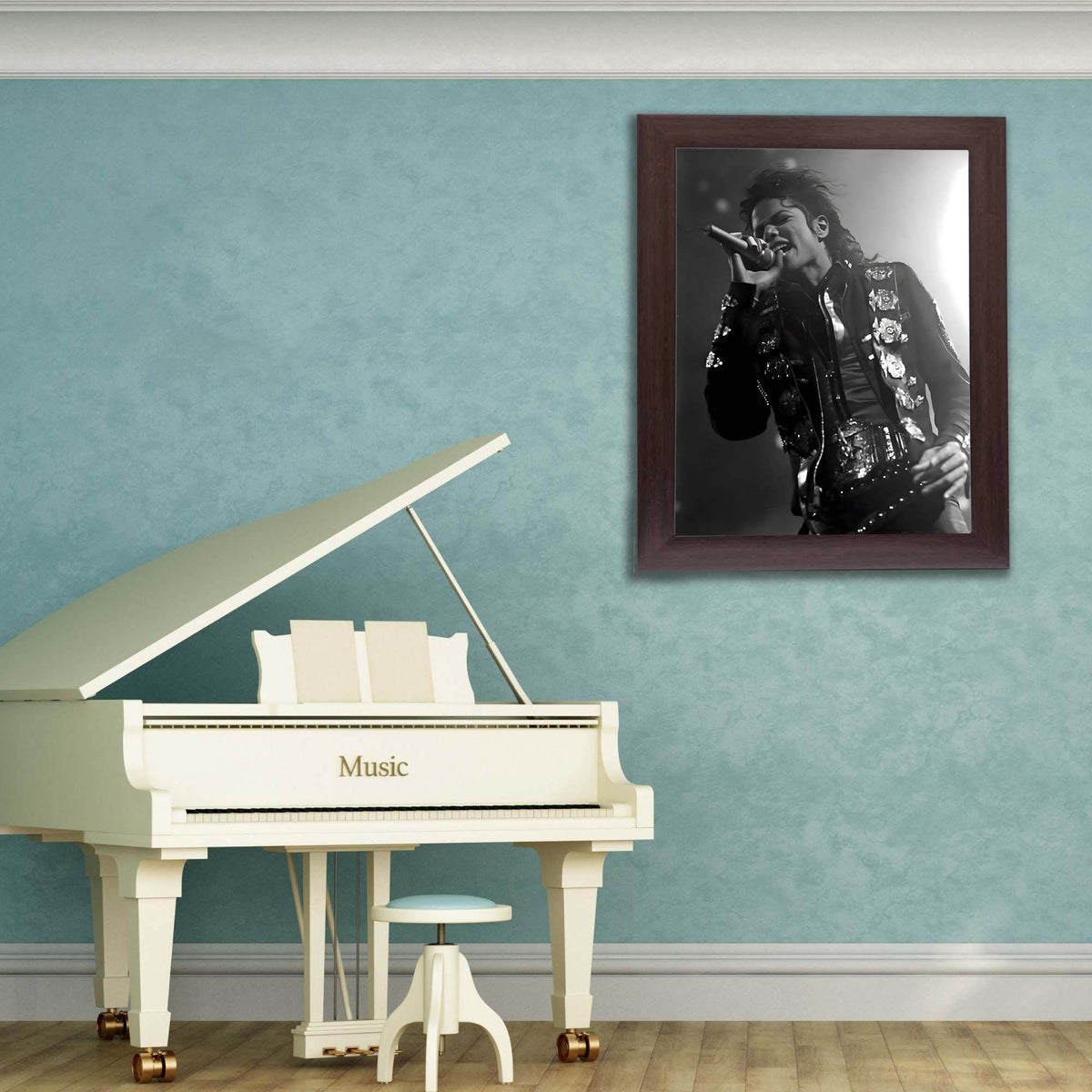 InkFlow Michael Jackson Poster - Iconic Music Legend Wall Art for Home, Office, Bedroom, or Living Room Décor - Bold and Timeless Statement Artwork Print - 8x10 Unframed Canvas Wall Art - Infinity Beyond Crafts