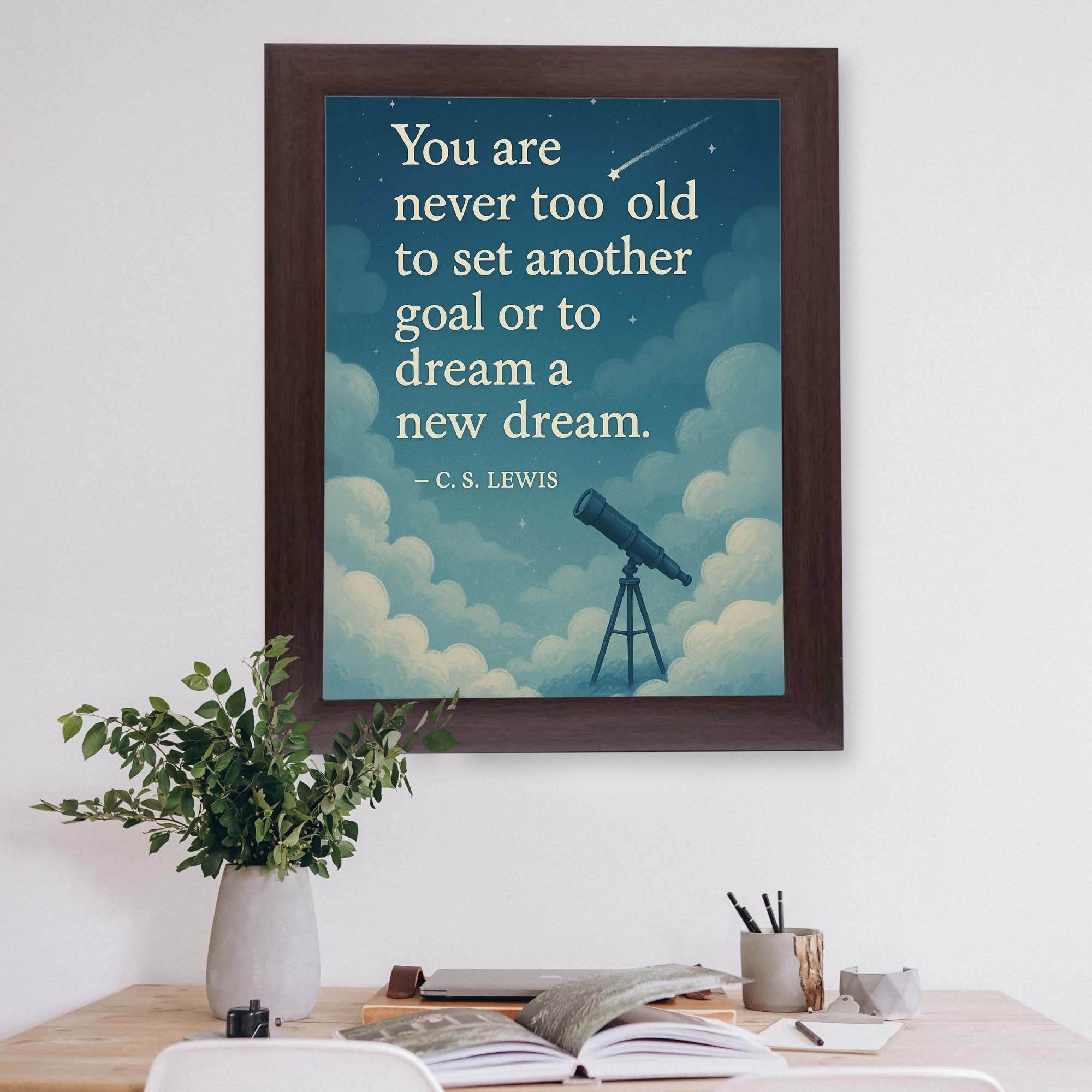 InkFlow C.S. Lewis Inspirational Quote Poster - Motivational Wall Art for Home, Office, Bedroom, Living Room Décor - Thought-Provoking Statement Piece - 8x10 Unframed Canvas Wall Art - Infinity Beyond Crafts