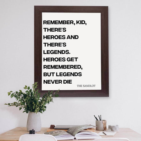 InkFlow Sandlot Quote Poster - Motivational & Inspirational Art for Baseball Fans, Perfect Wall Decor for Sports Enthusiasts - 8x10 Unframed Canvas Wall Art - Infinity Beyond Crafts