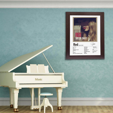 InkFlow Red Album Poster - Vibrant Music Art Print, Stylish Wall Decor for Home or Office, Perfect Gift for Fans of Pop and Country Music - 11x14 Unframed Canvas Wall Art - Infinity Beyond Crafts