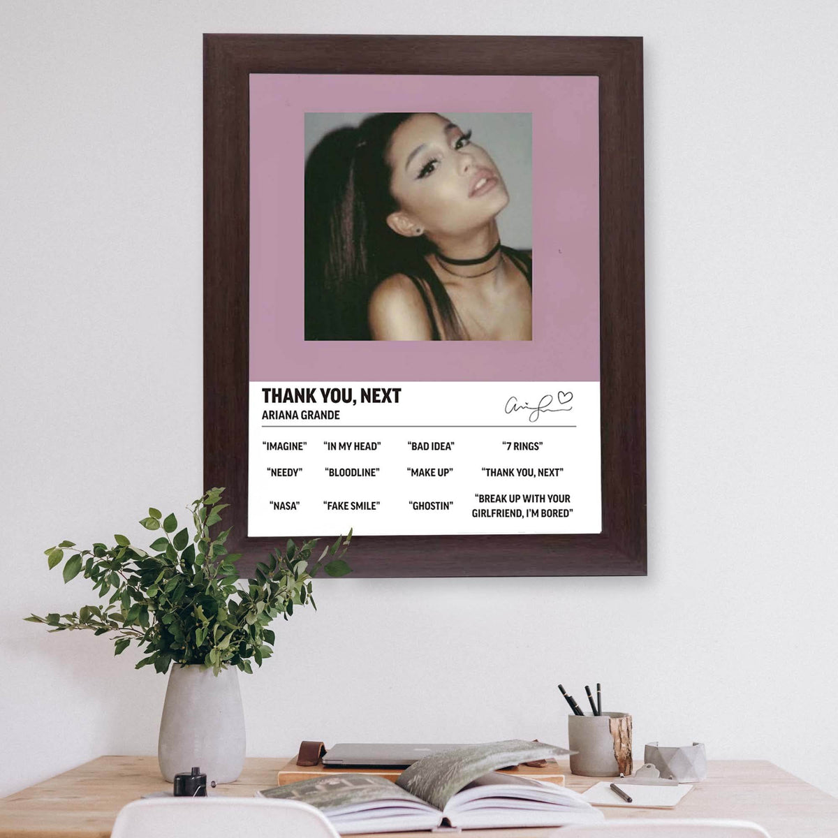 InkFlow Thank U, Next Music Poster - Art Print for Fans, Wall Décor for Home, Studio, or Office, Inspirational Artwork for Modern Spaces - 8x10 Unframed Canvas Wall Art - Infinity Beyond Crafts