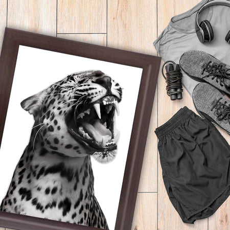 InkFlow Jaguar Poster - Bold Wildlife Wall Art for Home, Office, Bedroom, or Living Room Décor - Striking and Powerful Statement Animal Artwork Print - 8x10 Unframed Canvas Wall Art - Infinity Beyond Crafts