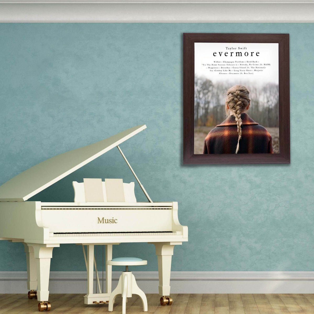 InkFlow Evermore Album Poster - Beautiful Indie Folk Music Artwork - Perfect Wall Decor for Bedroom, Living Room, or Office - Music & Musicians Art - 8x10 Unframed Canvas Wall Art - Infinity Beyond Crafts