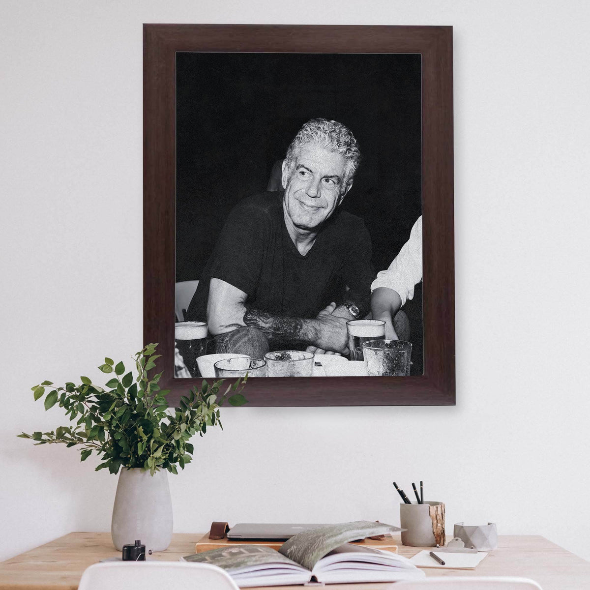 InkFlow Anthony Bourdain Poster - Iconic Culinary Legend Wall Art, Inspirational Print for Food Lovers, Perfect for Kitchen, Dining Room, or Travel Enthusiasts - 8x10 Unframed Wall Art - Infinity Beyond Crafts
