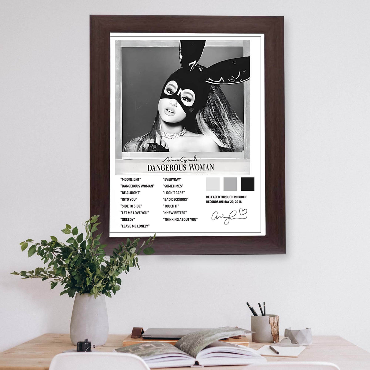 InkFlow Dangerous Woman Music Art Poster - Bold, Inspirational Print for Music Lovers, Home or Studio Wall Décor, Modern Artwork for Trendy Spaces - 8x10 Unframed Canvas Wall Art - Infinity Beyond Crafts