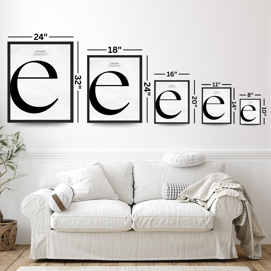 InkFlow Posters Personalized Lowercase Initial Print - Custom Last Name Monogram Wall Art