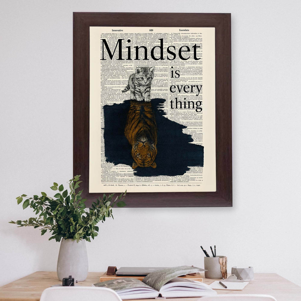 InkFlow Mindset is Everything Poster - Motivational Wall Art for Home, Office, Bedroom, Living Room Décor - Inspirational Quote to Empower and Encourage Growth - 8x10 Unframed Wall Art - Infinity Beyond Crafts
