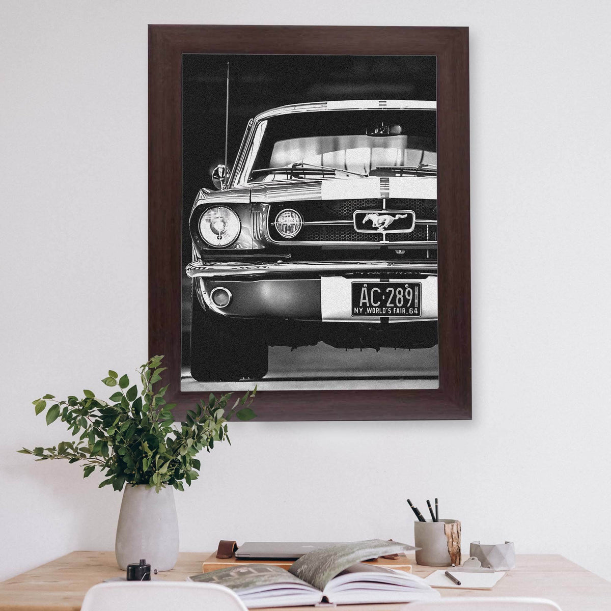 InkFlow Vintage Mustang Photography Poster - Classic Car Art Print for Automobile Enthusiasts, Retro Wall Decor for Home, Office, and Car Lovers - 8x10 Unframed Canvas Wall Art - Infinity Beyond Crafts