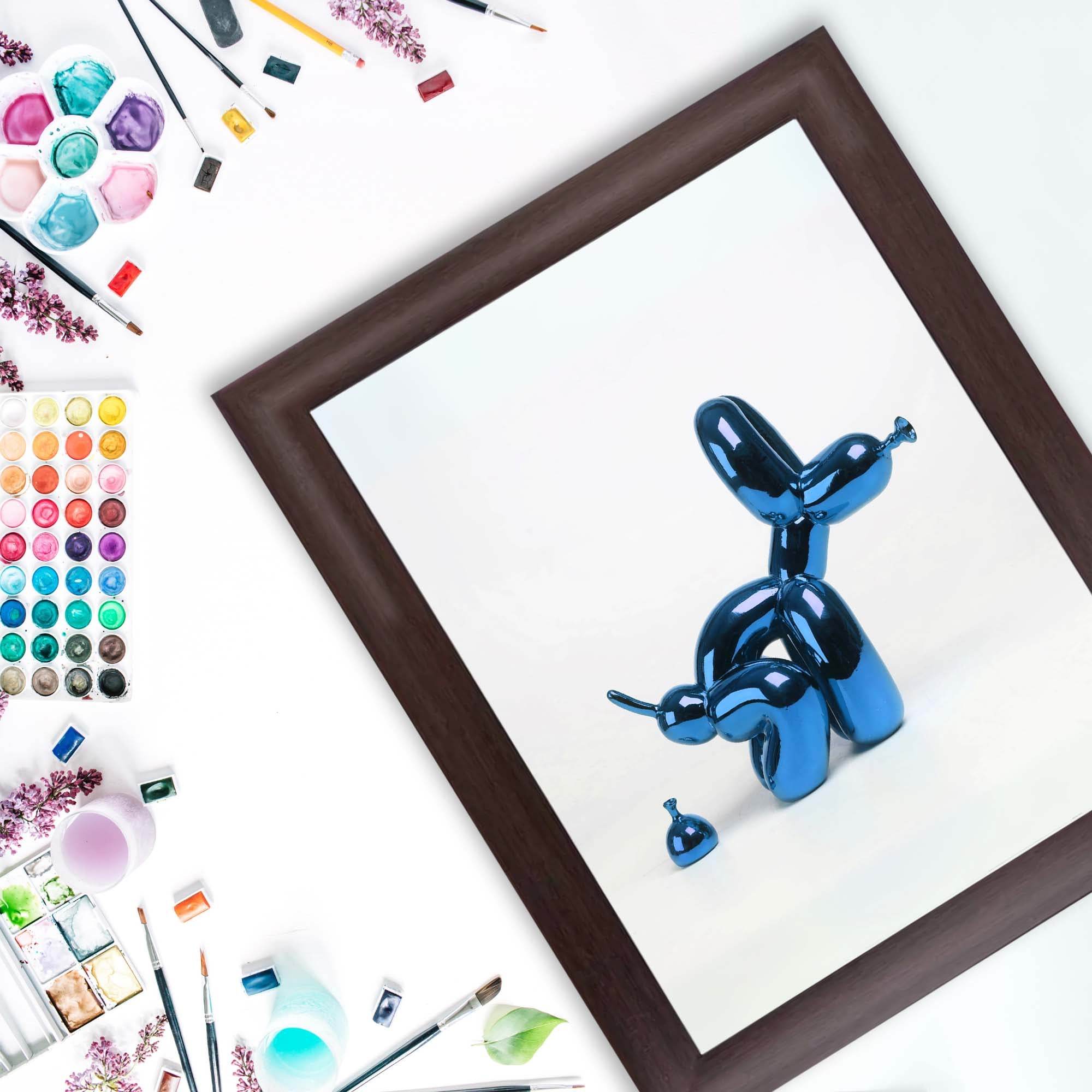 InkFlow Balloon Dog Pooping Poster - Bold and Funny Pop Art Animal Wall Art for Bedroom, Living Room or Office - Unique Quirky Gift for Dog & Art Fans - 8x10 Unframed Canvas Wall Art - Infinity Beyond Crafts