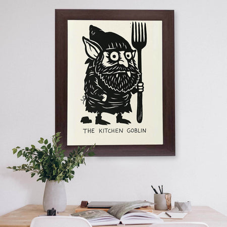 InkFlow The Kitchen Goblin - Whimsical Goblin Print for Kitchen Decor, Fun and Quirky Art for Cooking Space, Unique Kitchen Wall Art, Perfect Gift for Food Enthusiasts - 8x10 Unframed Wall Art - Infinity Beyond Crafts