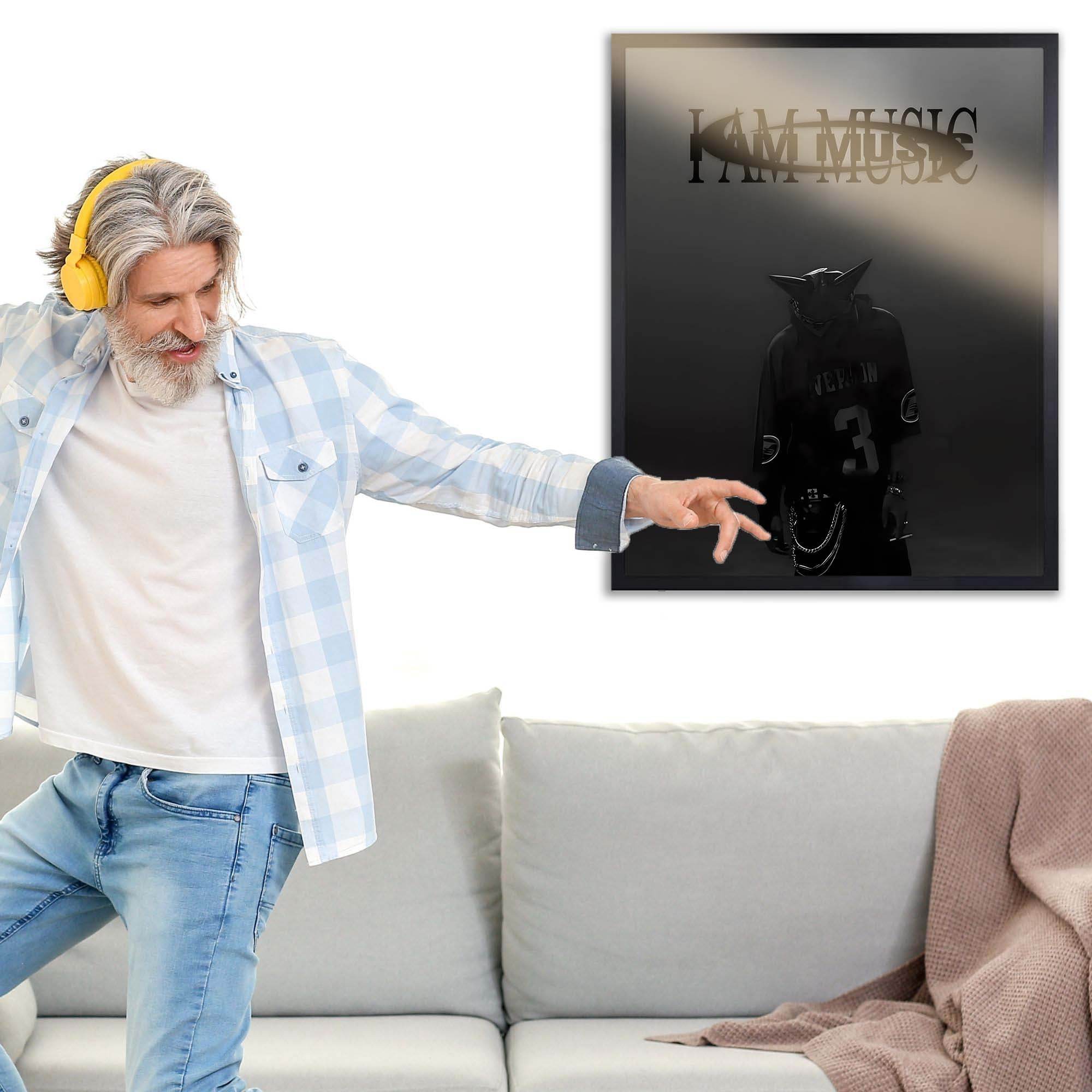 InkFlow I Am Music Inspirational Poster for Home Office Bedroom or Living Room Wall Décor - Motivational Typography Art Print - Music & Musicians Art - 8x10 Unframed Canvas Wall Art - Infinity Beyond Crafts