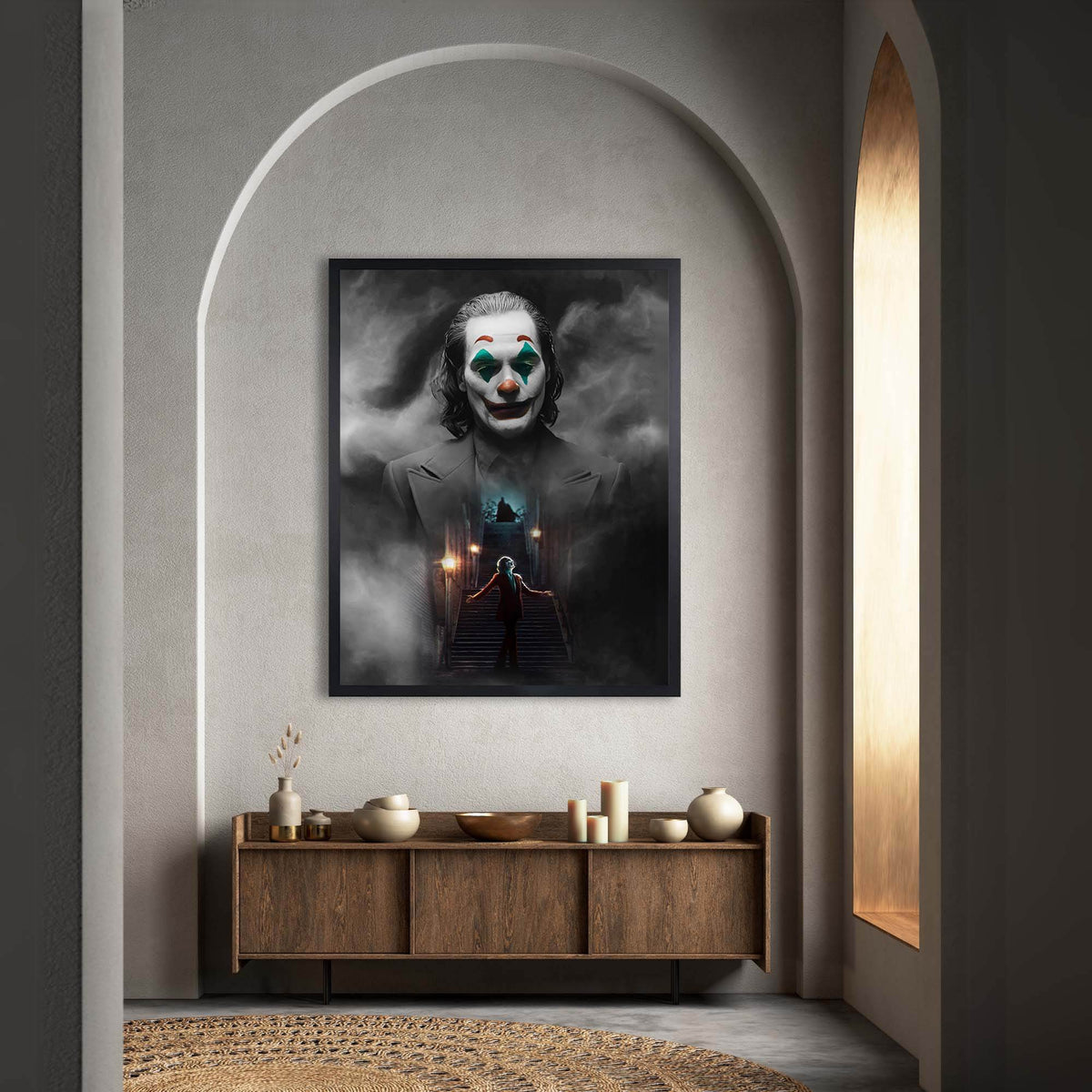Click to see full view InkFlow Clown-Inspired Villain Poster - Dark Humor Wall Art for Home, Office, Bedroom Décor, Unique Artwork for Fans of Antiheroes and Comic Book Culture - 8x10 Unframed Wall Art - Infinity Beyond Crafts