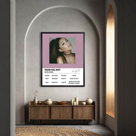 InkFlow Thank U, Next Music Poster - Art Print for Fans, Wall Décor for Home, Studio, or Office, Inspirational Artwork for Modern Spaces - 8x10 Unframed Canvas Wall Art - Infinity Beyond Crafts