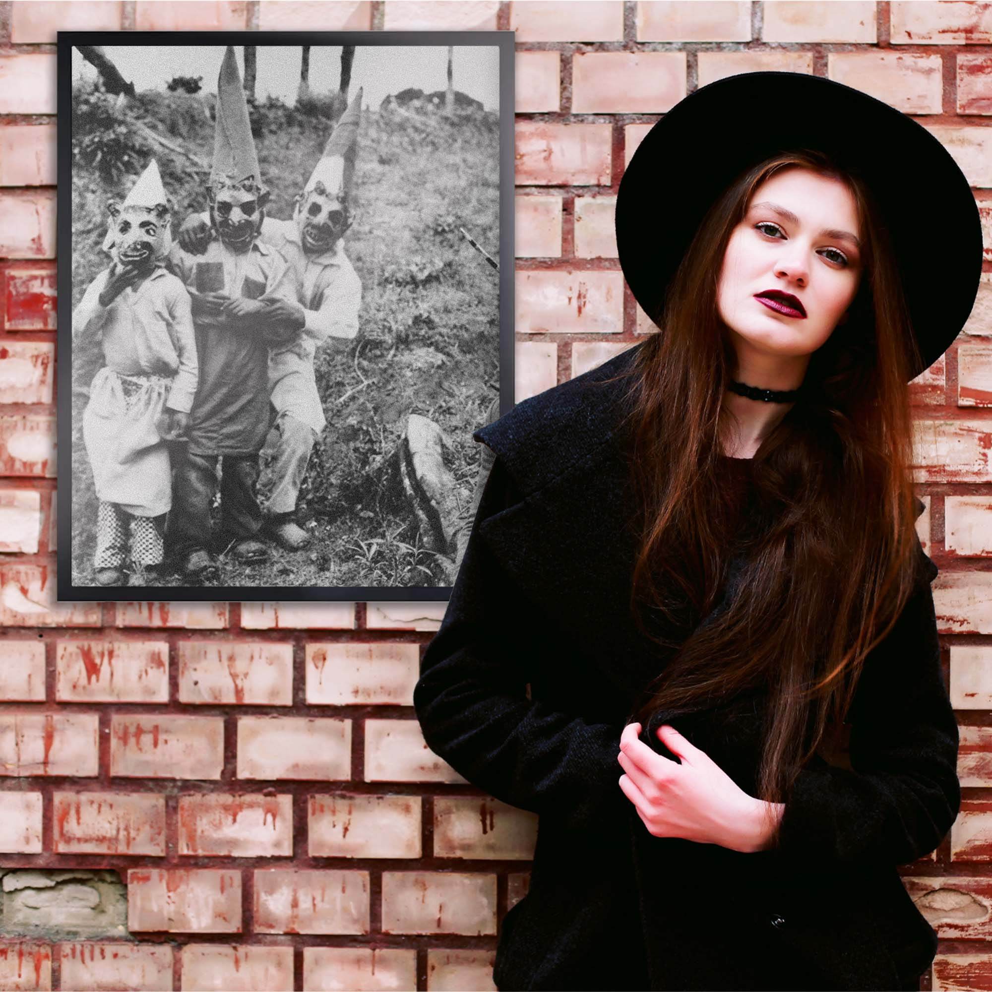 InkFlow Goth Creepy Family Photo Poster - Wiccan & Goth Art - Dark and Spooky Art Print for Bedroom, Living Room, or Office - Horror Wall Decor - 8x10 Unframed Canvas Wall Art - Infinity Beyond Crafts