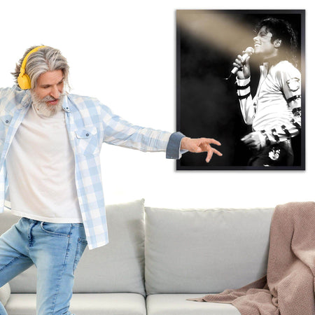 InkFlow Michael Jackson Poster - Iconic Pop Star Wall Art for Home, Office, Bedroom, or Living Room Décor - Vibrant and Classic Statement Artwork Print - 11x14 Unframed Canvas Wall Art - Infinity Beyond Crafts