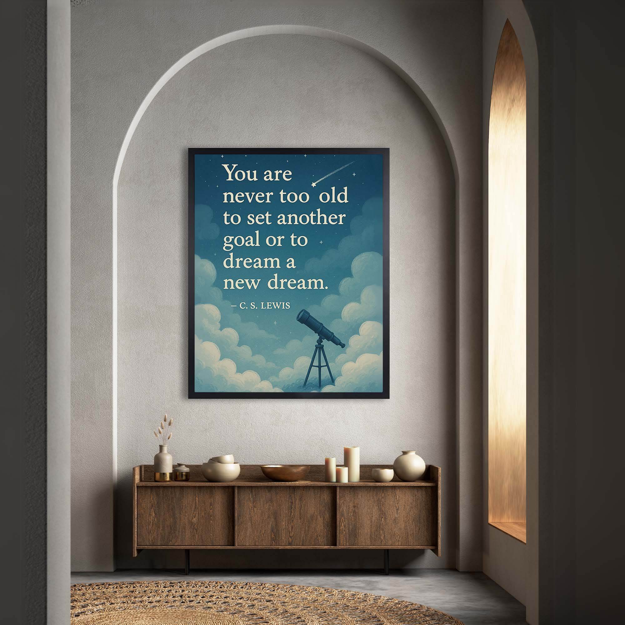 InkFlow C.S. Lewis Inspirational Quote Poster - Motivational Wall Art for Home, Office, Bedroom, Living Room Décor - Thought-Provoking Statement Piece - 8x10 Unframed Canvas Wall Art - Infinity Beyond Crafts