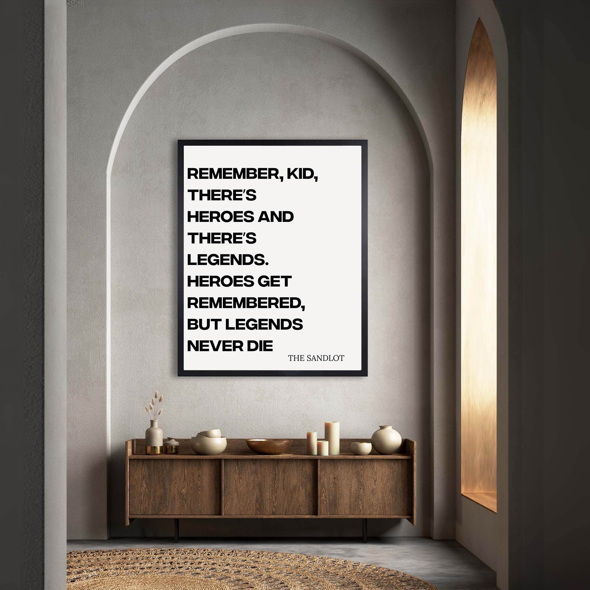 InkFlow Sandlot Quote Poster - Motivational & Inspirational Art for Baseball Fans, Perfect Wall Decor for Sports Enthusiasts - 8x10 Unframed Canvas Wall Art - Infinity Beyond Crafts