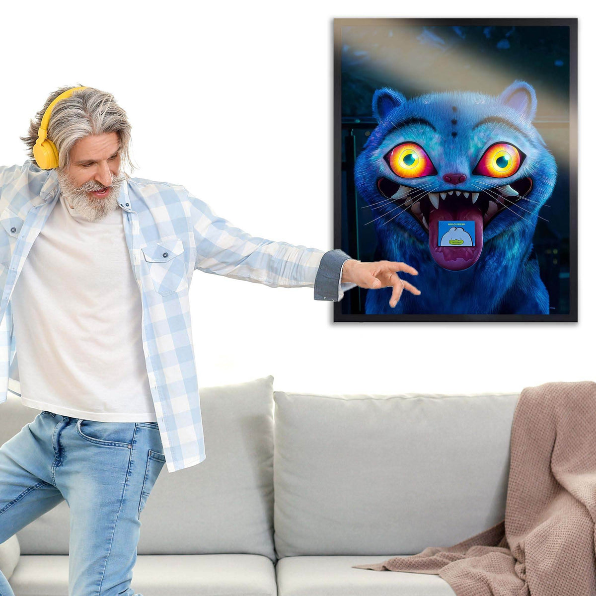 InkFlow Derpy poster - Humorous Wall Art Print Featuring Derpy Character Expression Ideal for Playful Room Decor Dorm Wall or Whimsical Office Art - 8x10 Unframed Canvas Wall Art - Infinity Beyond Crafts