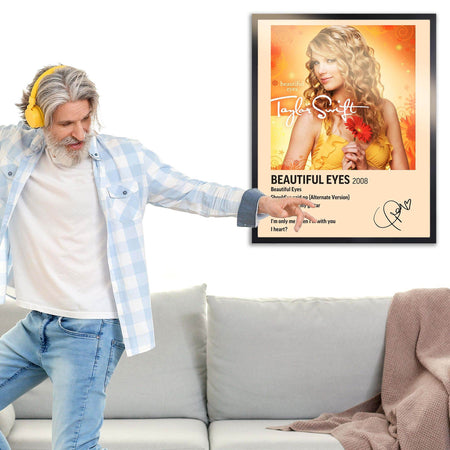 InkFlow Beautiful Eyes Album Poster - Classic Music Art Print, Elegant Wall Decor for Home or Office, Perfect Gift for Country Pop Music Fans - 8x10 Unframed Canvas Wall Art - Infinity Beyond Crafts