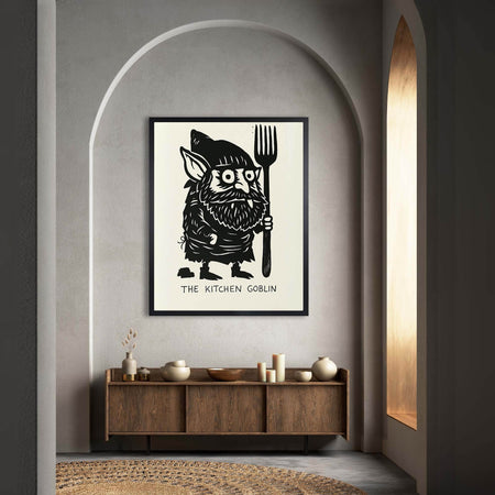 InkFlow The Kitchen Goblin - Whimsical Goblin Print for Kitchen Decor, Fun and Quirky Art for Cooking Space, Unique Kitchen Wall Art, Perfect Gift for Food Enthusiasts - 8x10 Unframed Wall Art - Infinity Beyond Crafts
