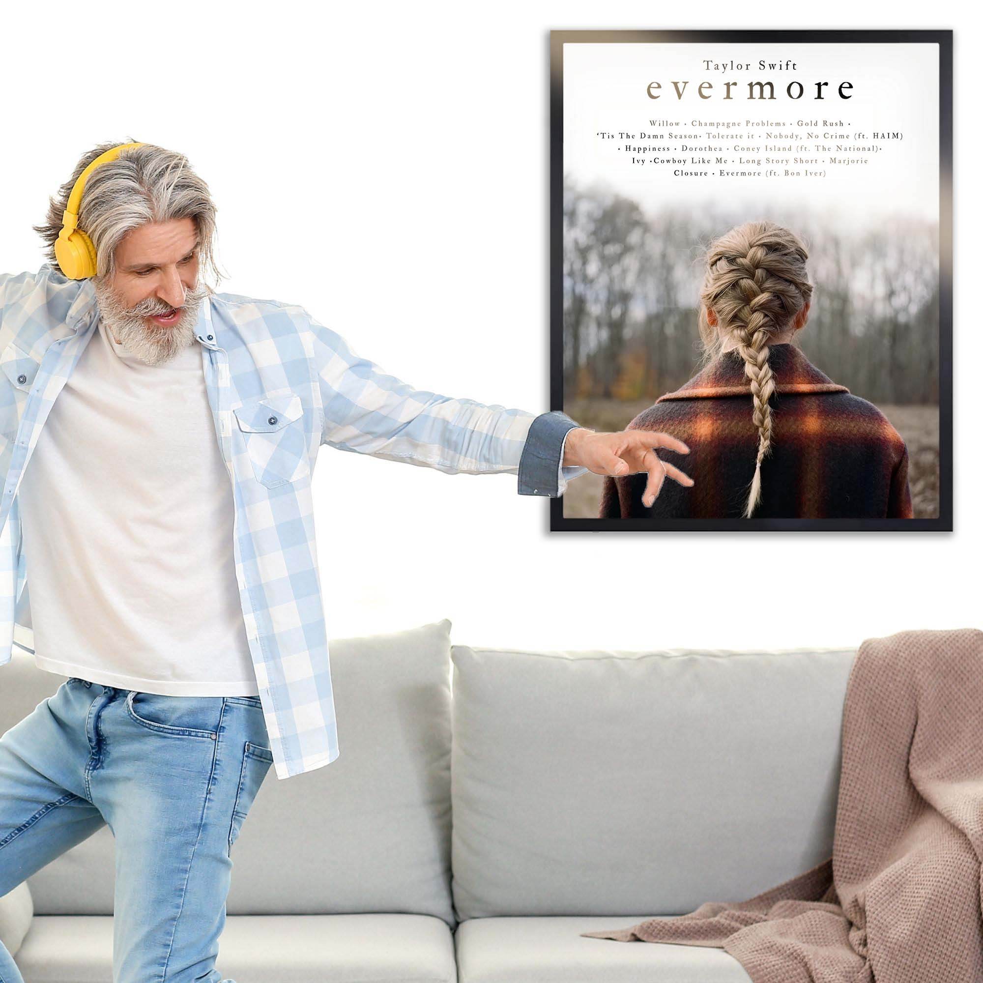 InkFlow Evermore Album Poster - Beautiful Indie Folk Music Artwork - Perfect Wall Decor for Bedroom, Living Room, or Office - Music & Musicians Art - 8x10 Unframed Canvas Wall Art - Infinity Beyond Crafts