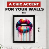 InkFlow Art Lip Poster - Woman's Lips Print - Color Drip Art - Abstract Art - Pop Art - Graffiti Art - Rainbow Art - Girly Art - Great Bedroom or Living Room Wall Decor - 8x10 UNFRAMED Wall Art - Infinity Beyond Crafts