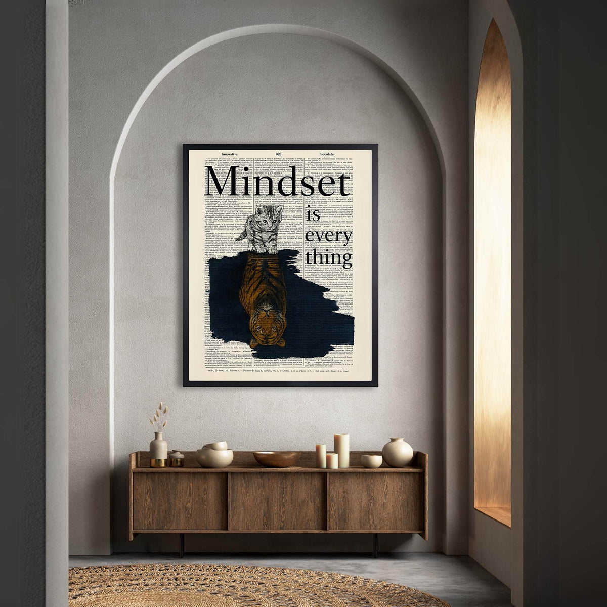 InkFlow Mindset is Everything Poster - Motivational Wall Art for Home, Office, Bedroom, Living Room Décor - Inspirational Quote to Empower and Encourage Growth - 8x10 Unframed Wall Art - Infinity Beyond Crafts