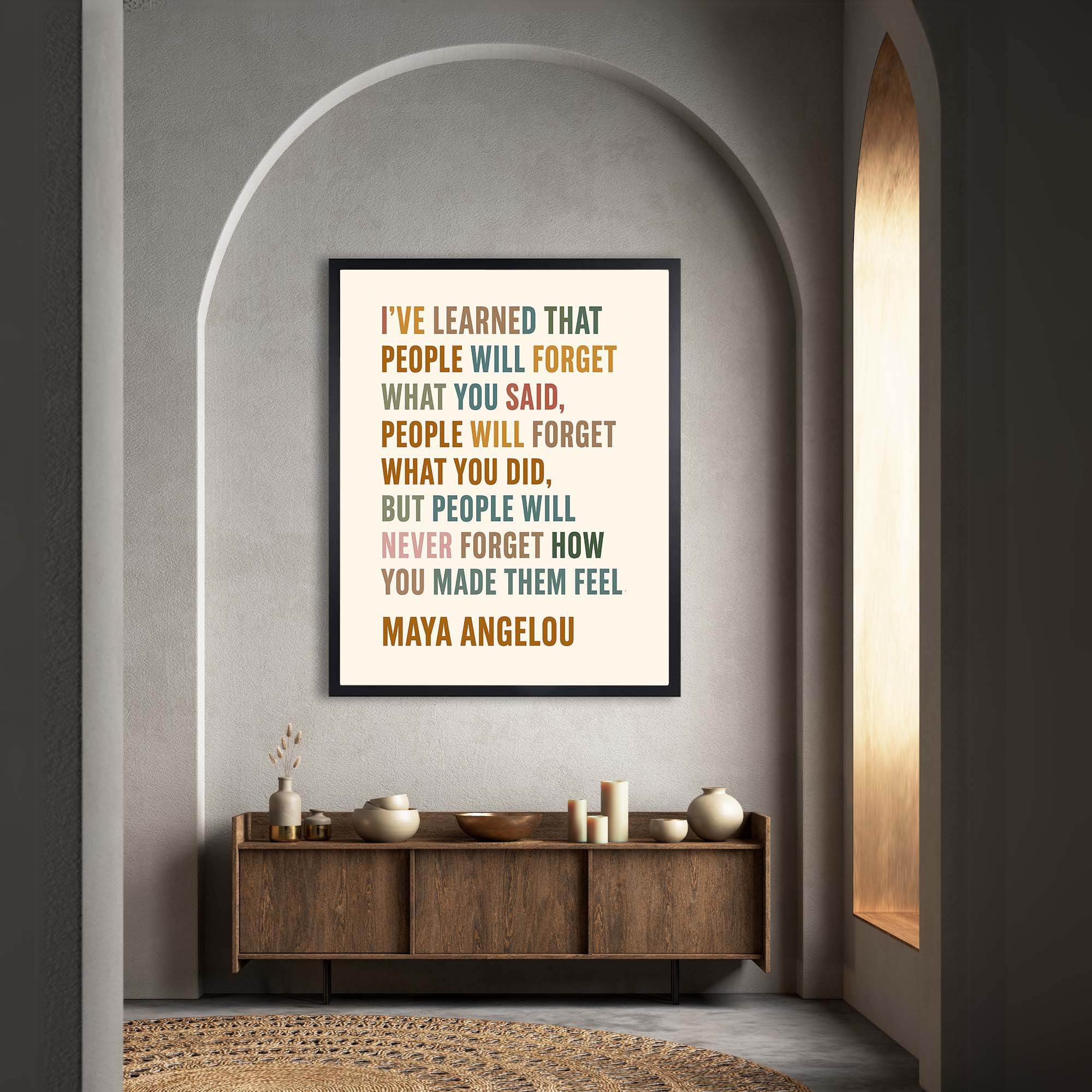 InkFlow Maya Angelou Inspirational Quote Wall Art - Motivational Print Poster for Home Décor, Living Rooms, Bedrooms, and Uplifting Spaces - 8x10 Unframed Wall Art - Infinity Beyond Crafts
