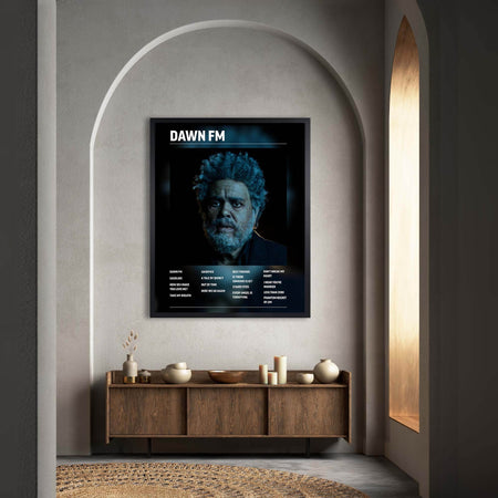 InkFlow Dawn FM Music Poster - Iconic Pop Art Print for Music Lovers, Inspirational Wall Decor for Home, Office, and Music Enthusiasts - 11x14 Unframed Canvas Wall Art - Infinity Beyond Crafts