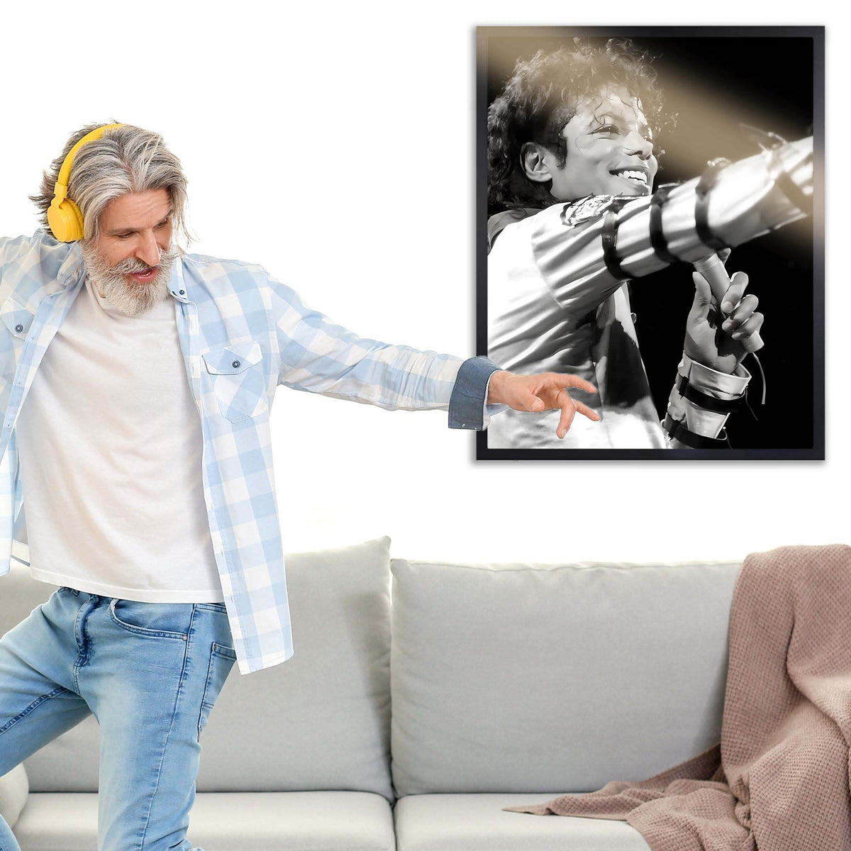 InkFlow Michael Jackson Poster - Timeless Pop Music Icon Wall Art for Home, Office, Bedroom, or Living Room Décor - Bold and Inspiring Statement Artwork Print - 11x14 Unframed Canvas Wall Art - Infinity Beyond Crafts