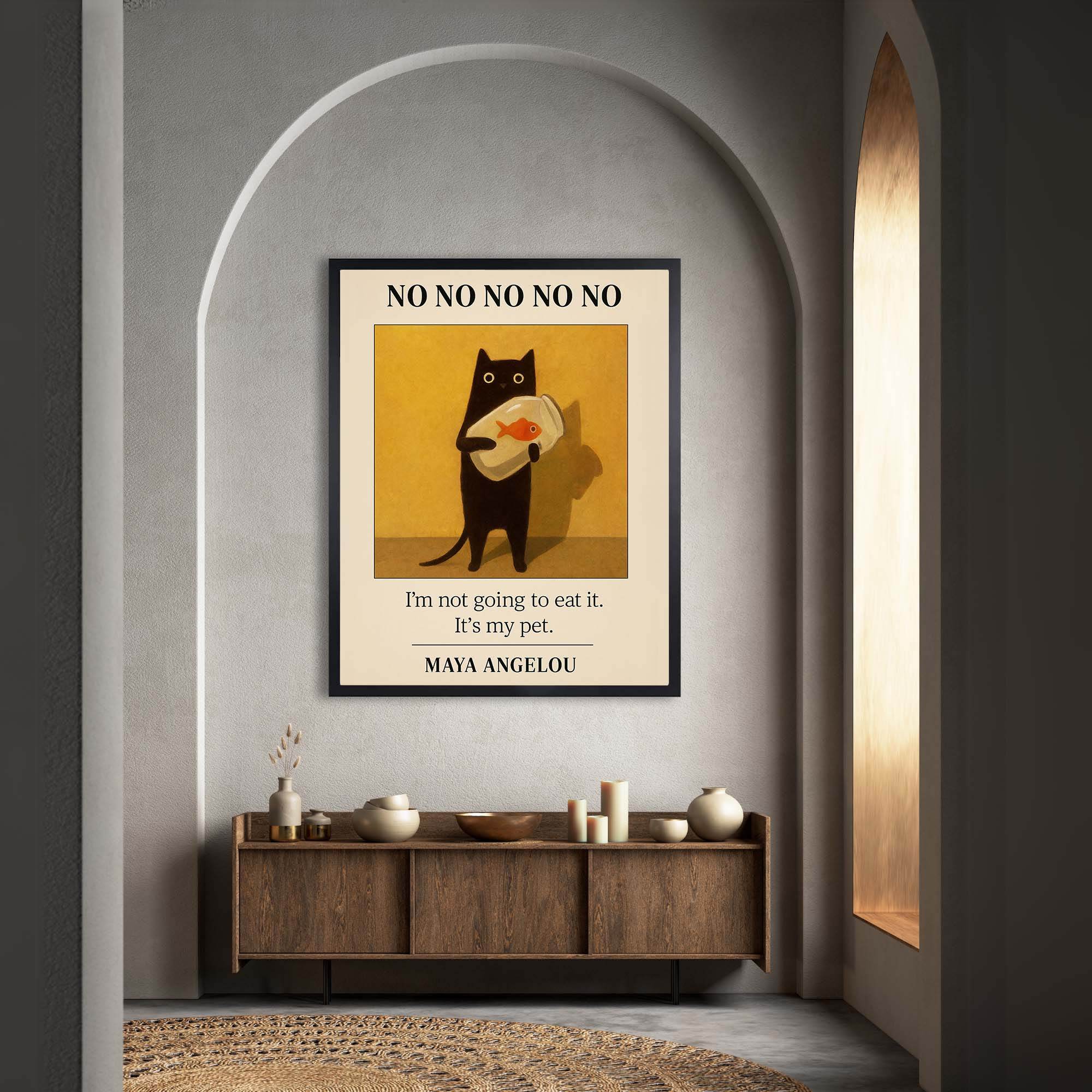 InkFlow Funny Black Cat Wall Art - Playful Animal Print Poster for Home Décor, Perfect for Living Rooms, Bedrooms, and Cat Lovers - 8x10 Unframed Wall Art - Infinity Beyond Crafts