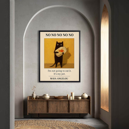 InkFlow Funny Black Cat Wall Art - Playful Animal Print Poster for Home Décor, Perfect for Living Rooms, Bedrooms, and Cat Lovers - 8x10 Unframed Wall Art - Infinity Beyond Crafts