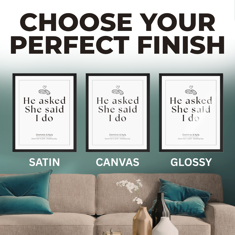 Personalized Wedding Quote Print: Custom Couple Name Poster and Canvas