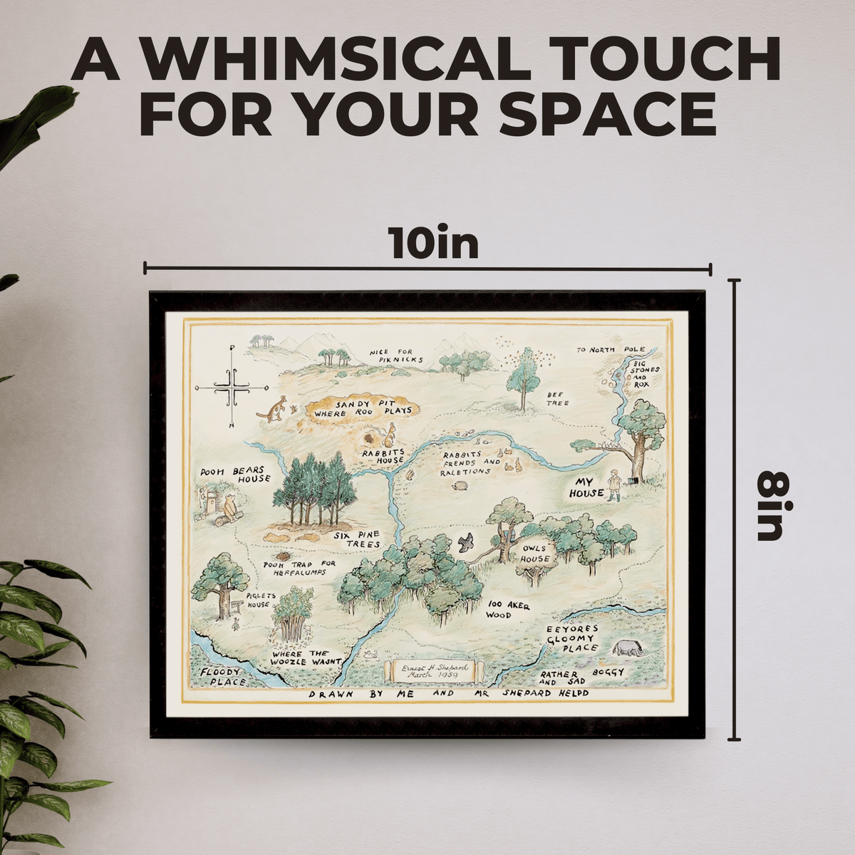 InkFlow Hundred Acre Woods Map Poster - Ideal Storybook Decor for Bedroom, Nursery, or Living Room - A Thoughtful Gift for Parents, Boys & Girls - 20x16 UNFRAMED Wall Art - Infinity Beyond Crafts