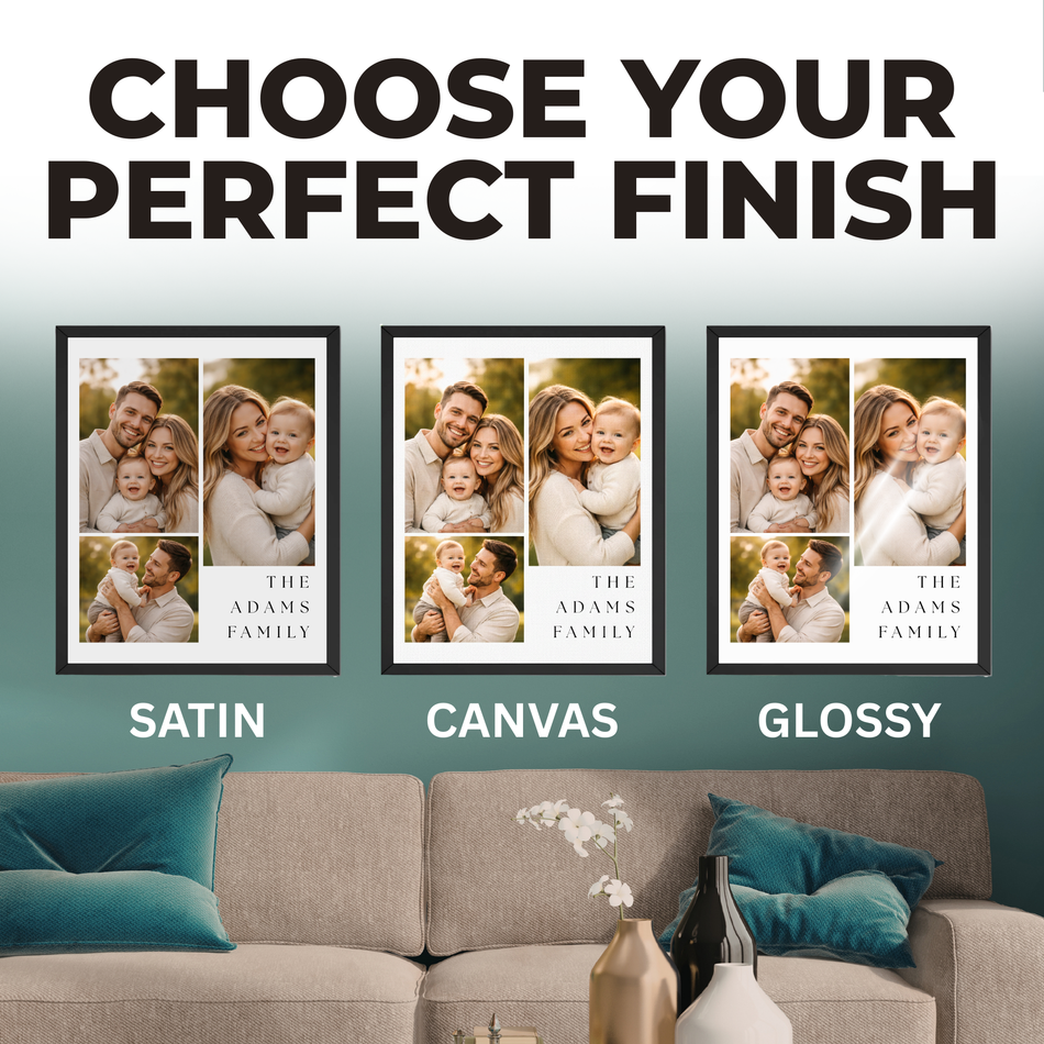 Family Name Collage Print | Custom Multi Photo Wall Art