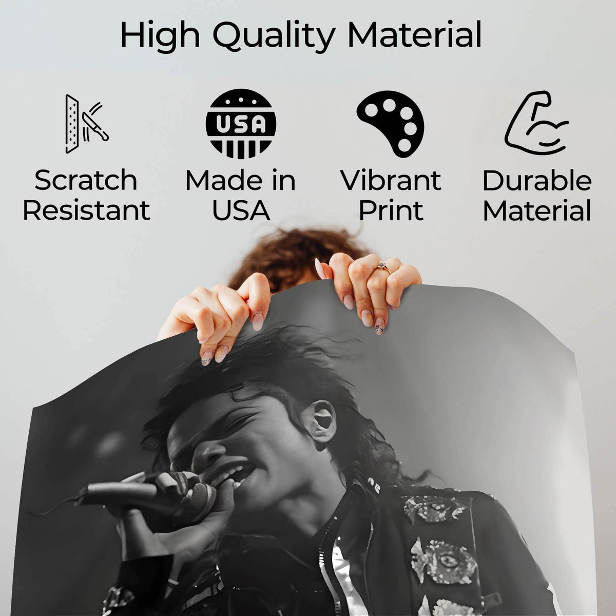 InkFlow Michael Jackson Poster - Iconic Music Legend Wall Art for Home, Office, Bedroom, or Living Room Décor - Bold and Timeless Statement Artwork Print - 8x10 Unframed Canvas Wall Art - Infinity Beyond Crafts