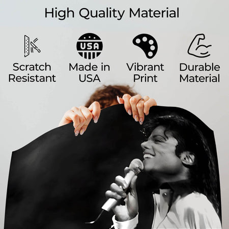 InkFlow Michael Jackson Poster - Iconic Pop Star Wall Art for Home, Office, Bedroom, or Living Room Décor - Vibrant and Classic Statement Artwork Print - 11x14 Unframed Canvas Wall Art - Infinity Beyond Crafts