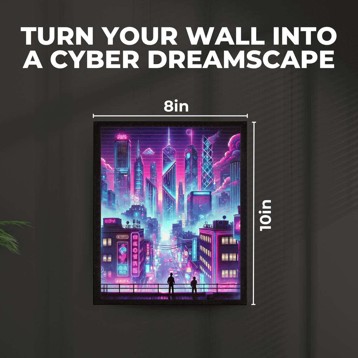InkFlow Cyberpunk & Vaporwave Poster - Futuristic Sci-Fi Wall Art Print, Modern City Urban Wall Decor for Bedroom, Living Room, Office, Retro Aesthetic - 8x10 Unframed Wall Art - Infinity Beyond Crafts