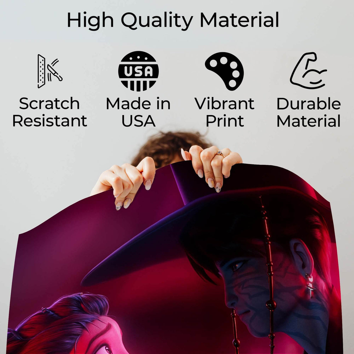 InkFlow Demon Hunters Poster - Vintage-Inspired Wall Art for Music and Fantasy Fans, Retro Korean-Inspired Print for Bedroom or Office, Anime Style Decor - 11x14 Unframed Canvas Wall Art - Infinity Beyond Crafts