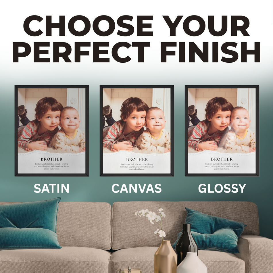 Brothers Memory Print | Custom Sibling Photo Wall Art