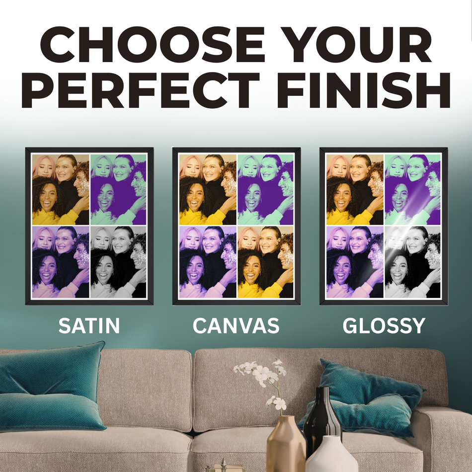 Personalized Photo Booth Print | Custom Multi Color Pop Art Wall Art