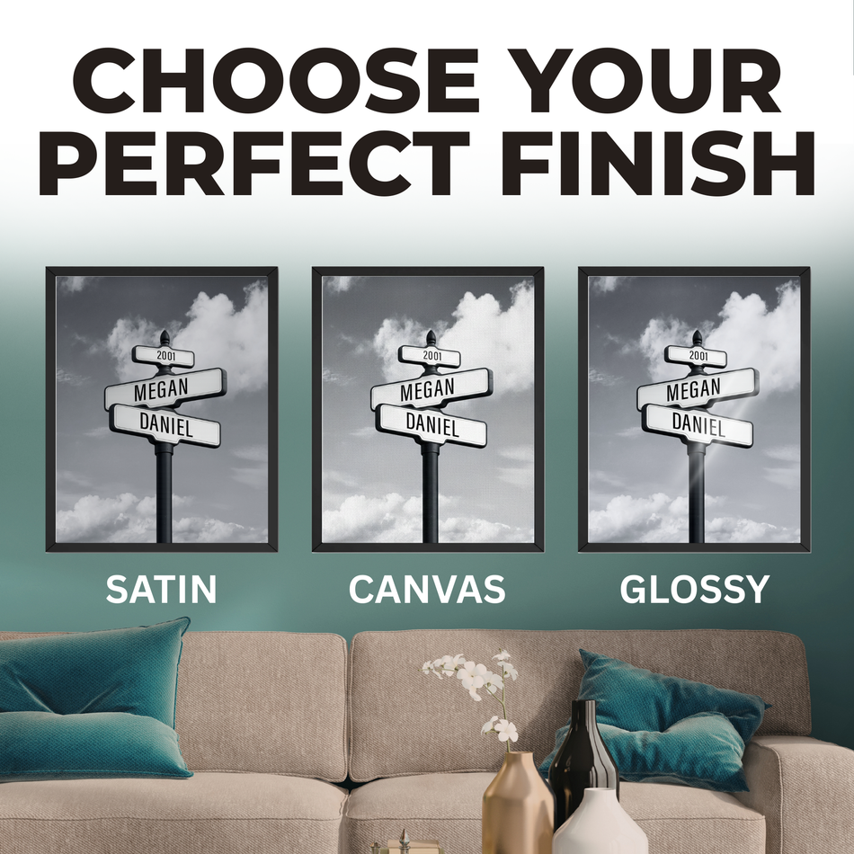 Love Street Print | Custom Couple Name Wall Art