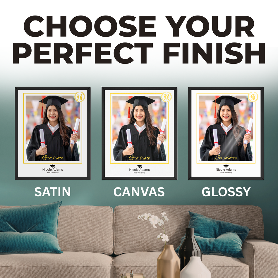 Personalized Graduate Portrait Print | Custom School Photo Wall Art