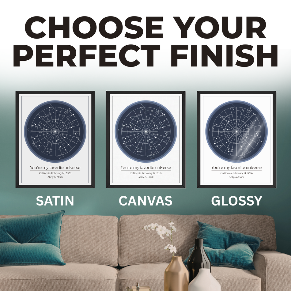 Star Map Print | Custom Night Sky Constellation Wall Art